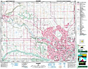 NTS 50k map for GLENMORE RESERVOIR, Alberta
