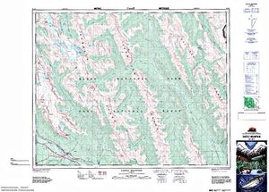 NTS 50k map for MINNEWANKA LAKE, Alberta