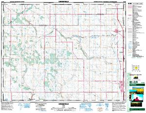 NTS 50k map for Nose Creek, Alberta