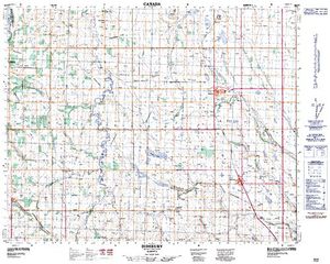 NTS 50k map for Little Red Deer River, Alberta