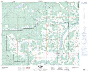 NTS 50k map for Raven River, Alberta