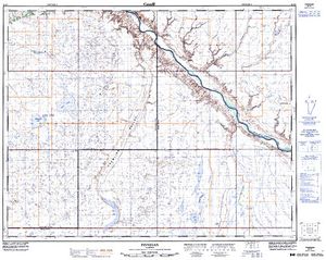 NTS 50k map for Red Deer River, Alberta