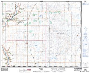 NTS 50k map for Red Deer River, Alberta