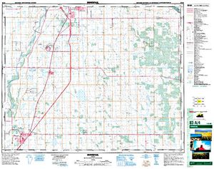 NTS 50k map for Red Deer River, Alberta