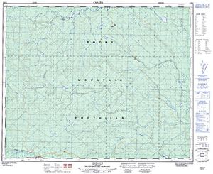 NTS 50k map for Shunda Creek, Alberta