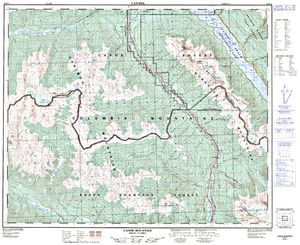NTS 50k map for KINBASKET LAKE, British Columbia