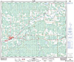 NTS 50k map for Lambert Pond, Alberta