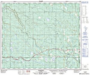 NTS 50k map for Sundance Lake, Alberta