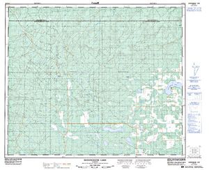 NTS 50k map for SHININGBANK LAKE, Alberta
