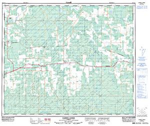 NTS 50k map for Beta Lake, Alberta