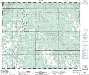NTS 50k map for SHININGBANK LAKE, Alberta