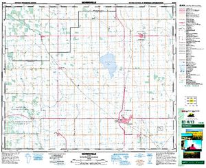 NTS 50k map for Cardiff Pond, Alberta