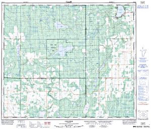NTS 50k map for Narrow Lake, Alberta