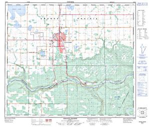 NTS 50k map for CLAIRMONT LAKE, Alberta