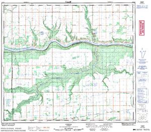 NTS 50k map for Peace River, British Columbia