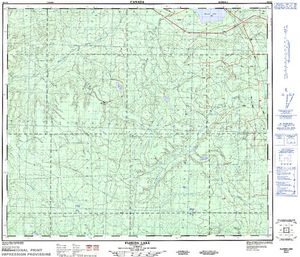 NTS 50k map for MITSUE LAKE, Alberta