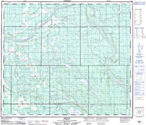 NTS 50k map for Lawrence Lake, Alberta