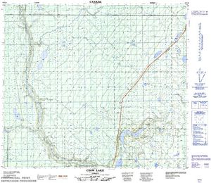 NTS 50k map for Crow Lake, Alberta