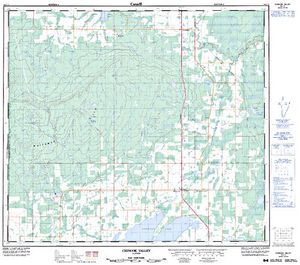 NTS 50k map for FIGURE EIGHT LAKE, Alberta