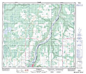 NTS 50k map for Peace River, British Columbia