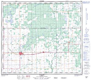 NTS 50k map for Hines Creek, Alberta