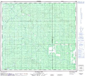 NTS 50k map for Montagneuse Lake, Alberta