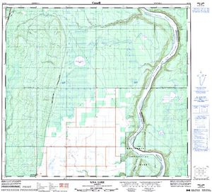 NTS 50k map for Peace River, British Columbia
