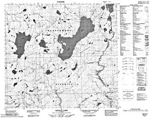 NTS 50k map for GARDINER LAKES, Alberta