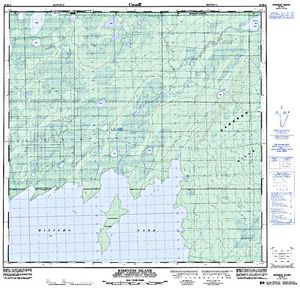 NTS 50k map for Petitot River, British Columbia