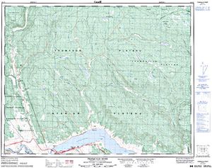 NTS 50k map for TRANQUILLE LAKE, British Columbia