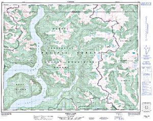 NTS 50k map for Powell Lake, British Columbia