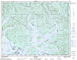 NTS 50k map for Kyuquot Sound, British Columbia