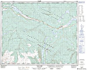 NTS 50k map for BLUFF LAKE, British Columbia