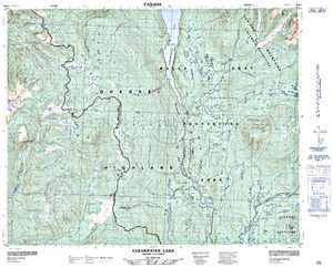 NTS 50k map for CLEARWATER LAKE, British Columbia