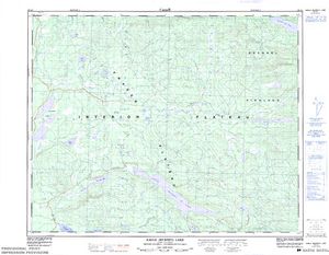 NTS 50k map for Moffat Lakes, British Columbia