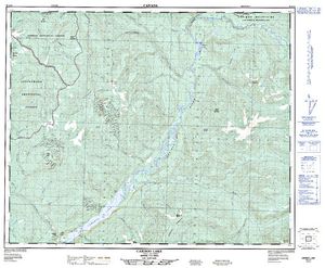 NTS 50k map for CARIBOO LAKE, British Columbia