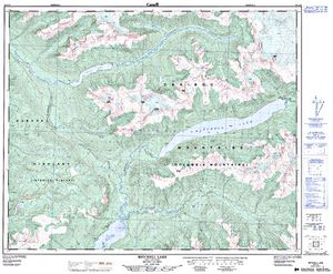 NTS 50k map for QUESNEL LAKE, British Columbia