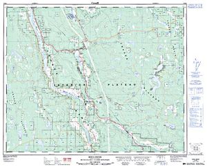 NTS 50k map for Kestrel Lake, British Columbia