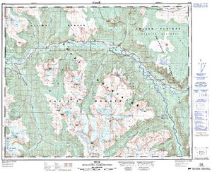 NTS 50k map for Bella Coola River, British Columbia