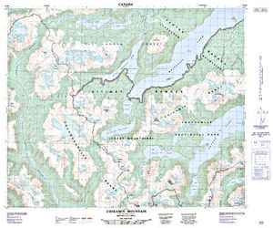 NTS 50k map for Whitesail Lake, British Columbia