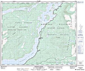 NTS 50k map for Whitesail Lake, British Columbia