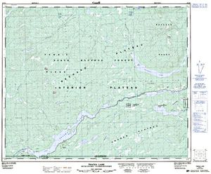 NTS 50k map for KUYAKUZ LAKE, British Columbia