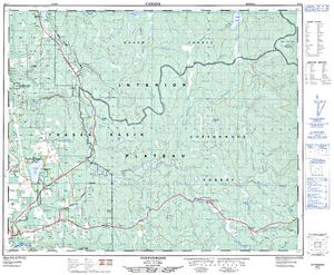 NTS 50k map for HUSH LAKE, British Columbia