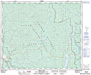 NTS 50k map for YARDLEY LAKE, British Columbia