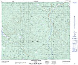 NTS 50k map for SHESTA LAKE, British Columbia