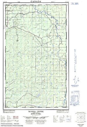 NTS 50k map for Bowron River, British Columbia