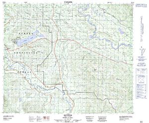 NTS 50k map for Bowron River, British Columbia