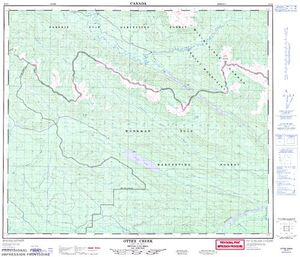 NTS 50k map for Parsnip River, British Columbia