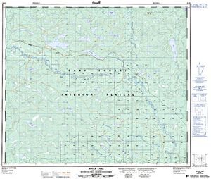 NTS 50k map for Snail Lake, British Columbia