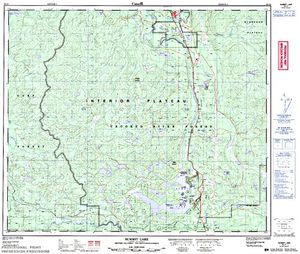 NTS 50k map for BOOT LAKE, British Columbia